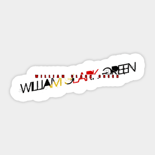 vintage typo William Clark Green Sticker